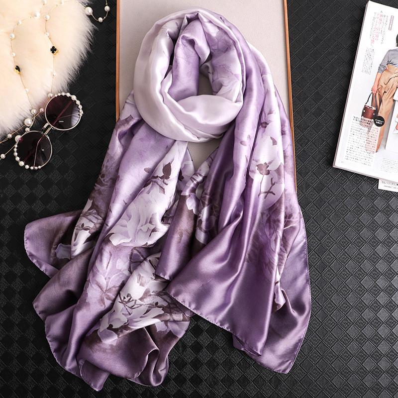 

Scarves Summer Silk Lady Fashion Scarf Women Sunscreen Beach Quality Shawl Bandanna Muffler Headscarf