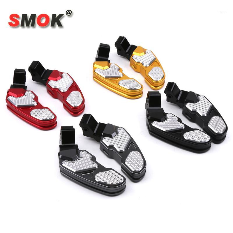 

SMOK Motorcycle Accessories Rear Pedal for PCX125 150 Modified Aluminum Alloy Thickened After the Ankle Footrest Red Black1