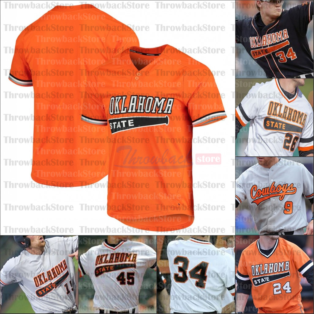 

Baseball jerseys Oklahoma State Cowboys Hueston Morrill Christian Funk Carson McCusker Peyton Battenfield 46 Jordy Mercer white black, Orange