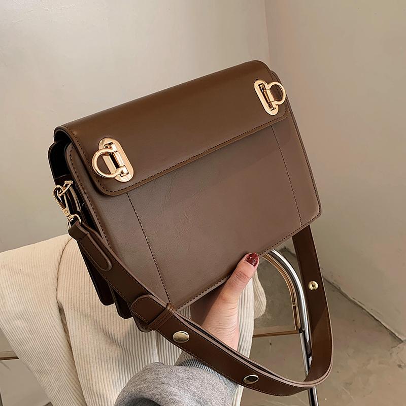 

Luxury Crossbody Bags PU Leather Handbag 2021 Fashion Trend Shoulder Bag Female Solid Color Shoulder Purses, Black