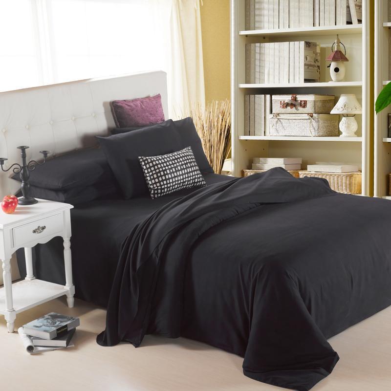 

30Big discounts Plain Russia USA Size Duvet Cover Sets Soft Bedding Sets Quilt Cover set Home Textiles Black Gray White