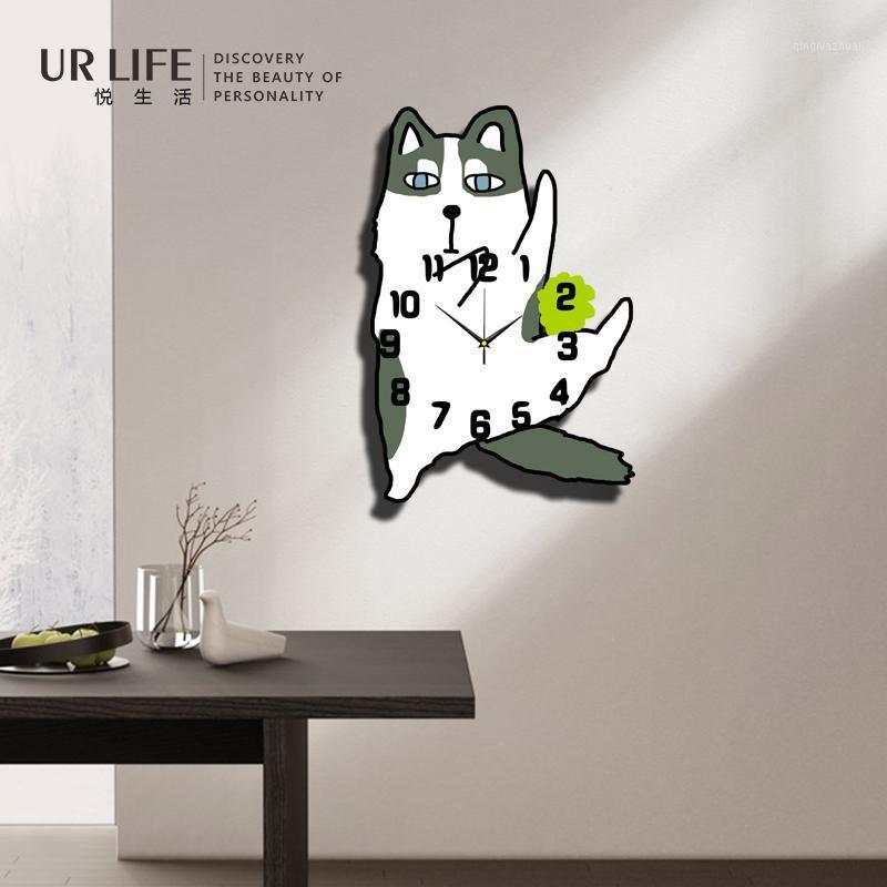 

Large Cute Wall Clock Modern Design Art Cartoon Dog Living Room Creative Silent Wall Clock Kids Montre Mural Watches DE50WC1