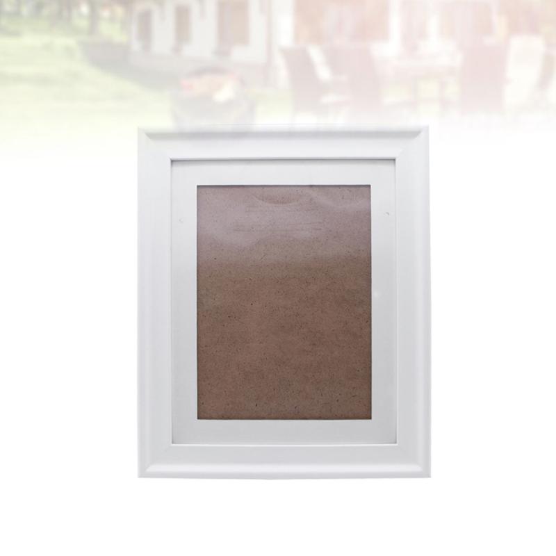 

7 Inches Creative Wooden Photo Frame Simple Photo Display Picture Frame for Home Room (White, Include White 7 Inches Paper