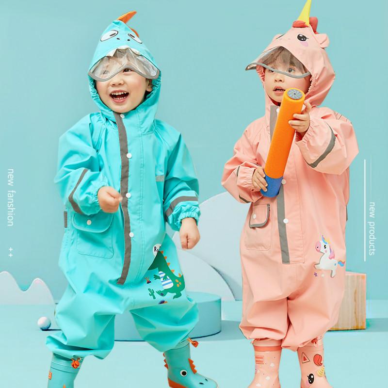 

Kids Yellow Raincoat Suit Waterproof Wet Weather Gear Reusable Toddler Rain Coat Fashion Impermeable Yagmurluk Raincoat EB50YY