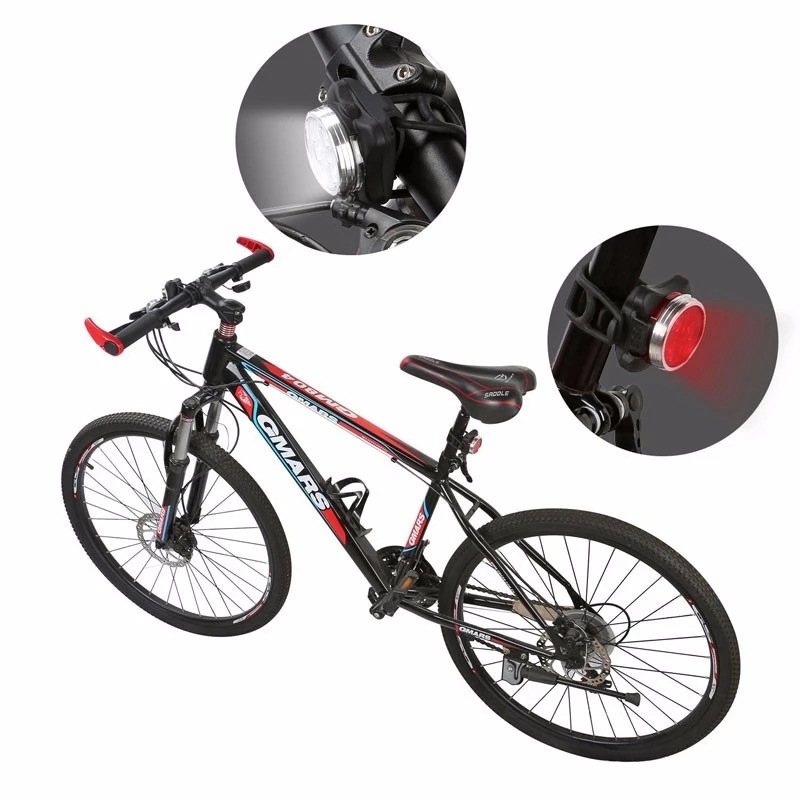 New rechargeable LED bicycle lights front and tail set 4 modes rechargeable night lights Waterproof silicone bicycle light with red light