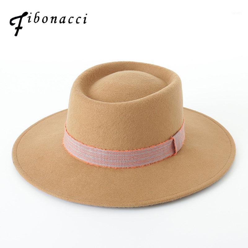 

Fibonacci Men Wool Felt Pork Pie Hats Winter Women 100%Wool Felt Hat Mens Blank Flat Wide Brim Fedora Hat1, Black