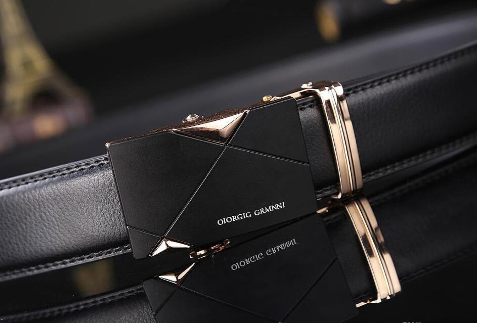 

Belt Automatic buckle Genuine Leather AM BS belts 105-125cm, Black