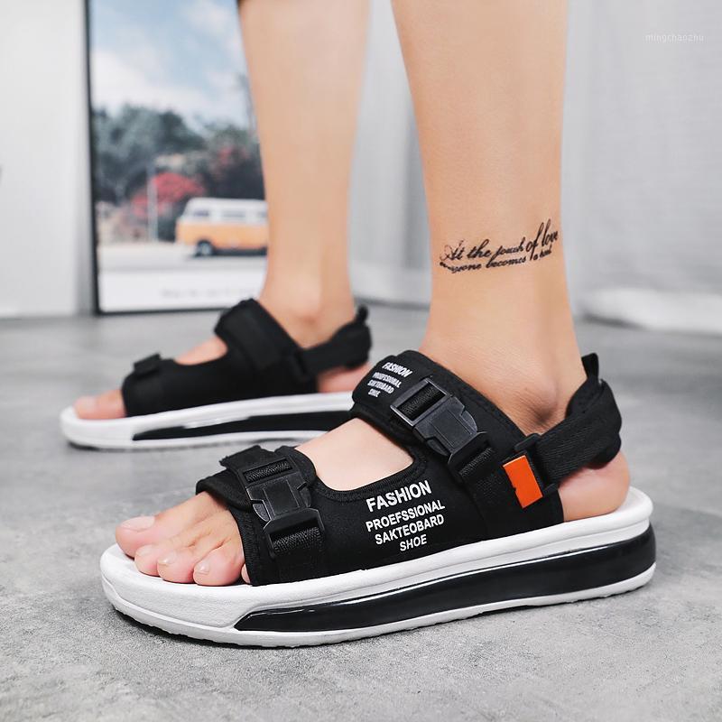 

Summer Outdoor Beach Sandals Men Convenient Removable Strap Sandals Slippers Indoor Men Non-Slip Soft Rubber Waterproof Sandales1, Black