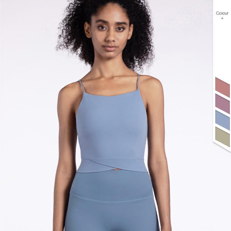 

Low support Pilates bra Abdomen Coverage Yoga Bra Tank Thin Sling Straps Sports Padded Top push up Women Fitness Women1, Pink