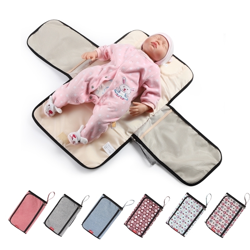 

Portable Baby Changing Mat Waterproof Diaper Changing Table Pad Travel Mummy Dad Nappy Change Mat Clean Hand Folding Diaper Bag 201117, Pink