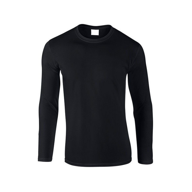 

2020 Autumn New 100% Cotton Men Ultra Low Price Long Sleeved Men's Tshirt High-Quality O-Neck Pure Color Lovers T-shirt, Navy blue