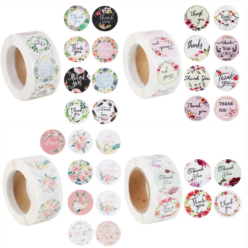 

500pcs Thank You print paper Stickers gift bags Seal Labels Scrapbook Handmade Sticker packing Bag stickers Christmas decor
