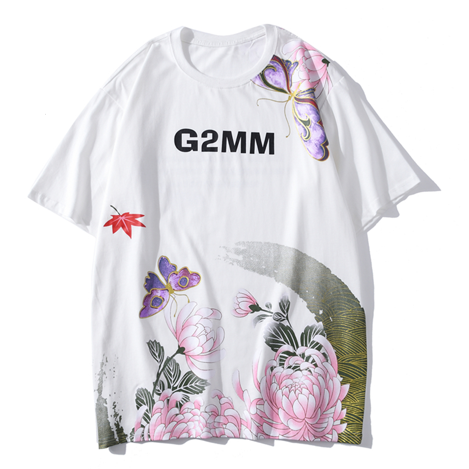 

2021 New Aelfric Eden Summer Cotton Tops t Shirts Chinese Style Floral Butterfly Print Men Women Couple Tshirts Unisex Tshirt Eoml, Black