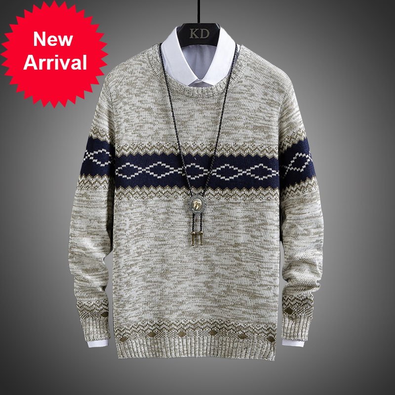 

Casual sweater, striped neck, fine fit 2020 jerseys, men' pullovers, pull homme, Se807 coffee