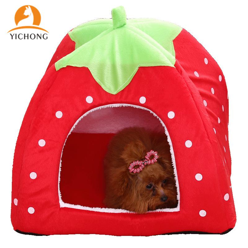 

YICHONG Strawberry Pet Dog Cat House Kennel Tent Fashion Puppy Winter Warm Bed House Cave Nest For Dog Cat Pet Products YH214, Leopard