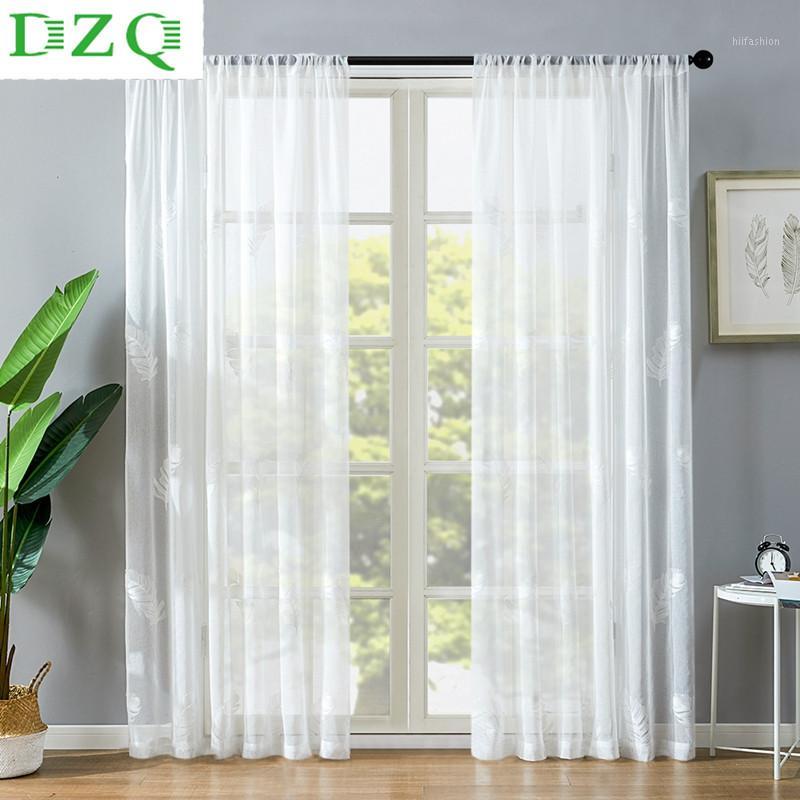

Modern White Embroidered Tulle Curtains For Living Room Bedroom Sheer Curtain The Kitchen Finished Feather Voile Curtain Panel1, Whlite