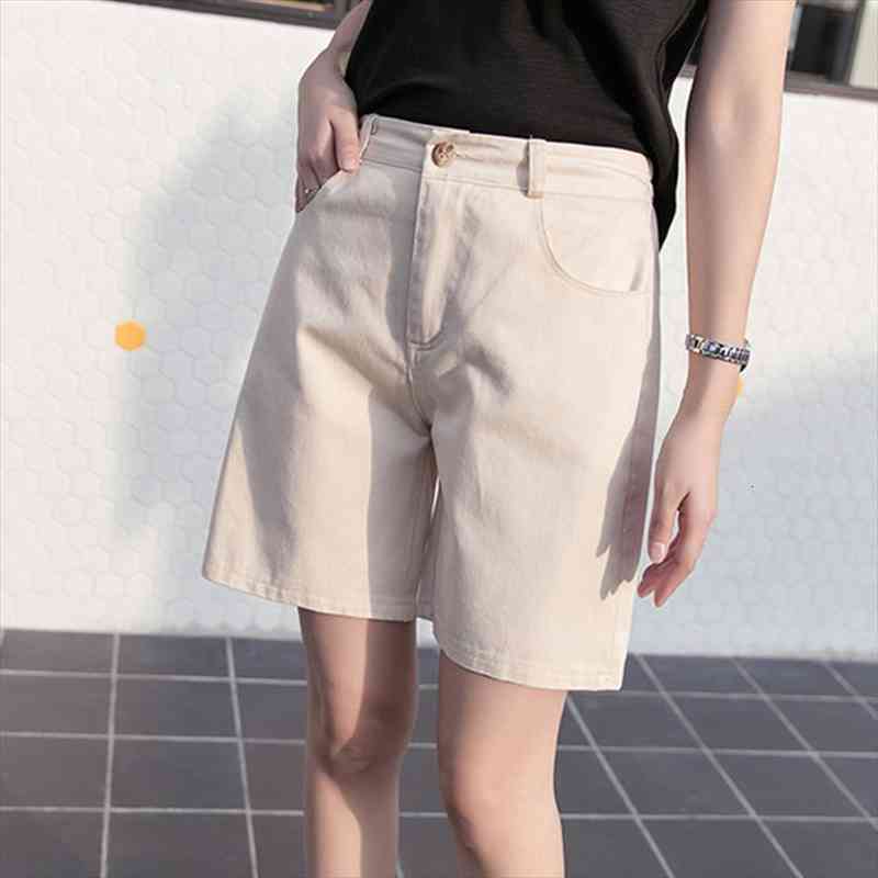 

Summer Women Short Fashion Loose Cotton Wide Leg Shorts Candy Color Casual Shorts Womens Plus Size Bottoms S-3xl, White;black