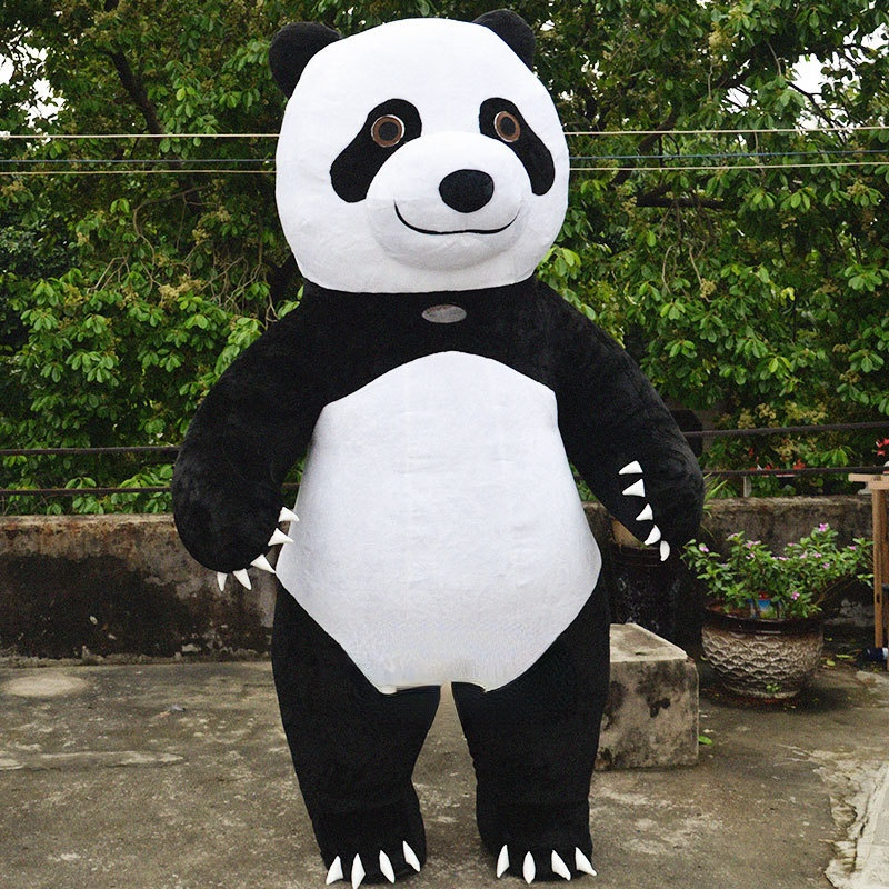 Mascot CostumesInflatable PandaCostume People Wear Walking Plush Doll Costume To Perform InteractiveDoll Halloween Costume-image-747567655