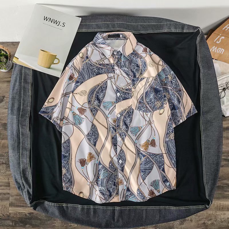 

2020 New Summer Men's Shirts Fashion Digital Printing Streetwear shirts Homme Casual Hip Hop Sweatshirt Tops Men Shirt, Multi