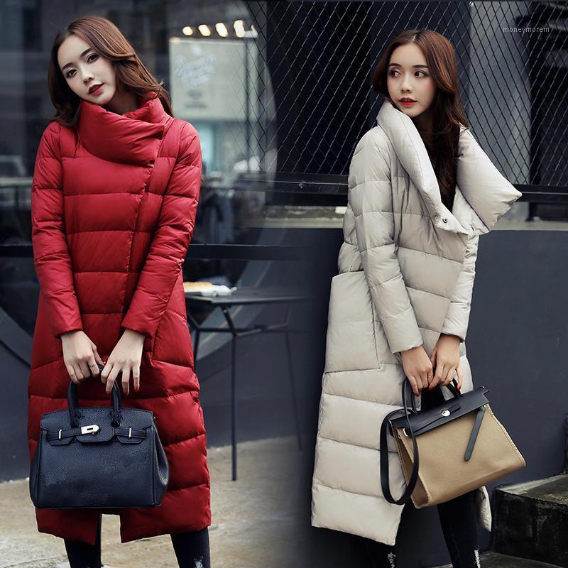 

Long Down Cotton Coat Women Winter Parka Loose Warm Thick Jacket Women Padded Casual Long Sleeve Winter Coat Female Padded Q17701, Black