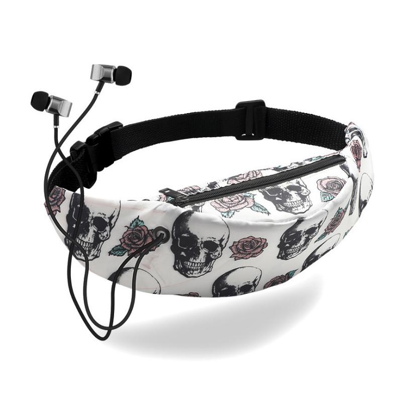 

Women Waist-Pack Running Funny Waterproof Belt-Bag Nylon Earphone Cycling kidney Wallet bum bag sac banane saszetka na biodra, Sky blue