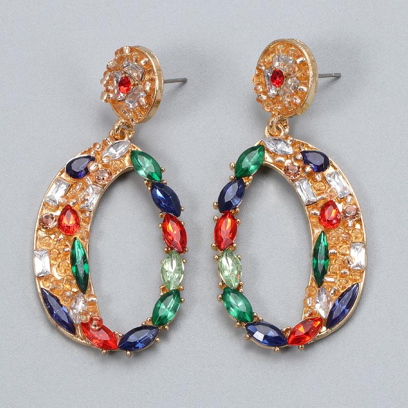 

Wholesale JUJIA Brand Design Gold Color Rhinestone Dangling Long Drop Earrings Charm Jewelry Accessories For Women Party Gifts