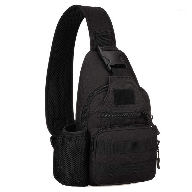 

Tactical Sling Chest Pack Crossbody Backpack MOLLE Shoulder Bag Daypack with USB Charging Port for Cycling Fishing1, Black