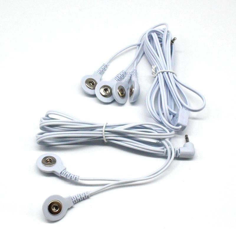 

DC 2.5mm Plug Electrode Lead Wires Connecting Cables with 2 or 4 Buttons for Digital TENS Therapy Machine Massager 2-way 4-way1