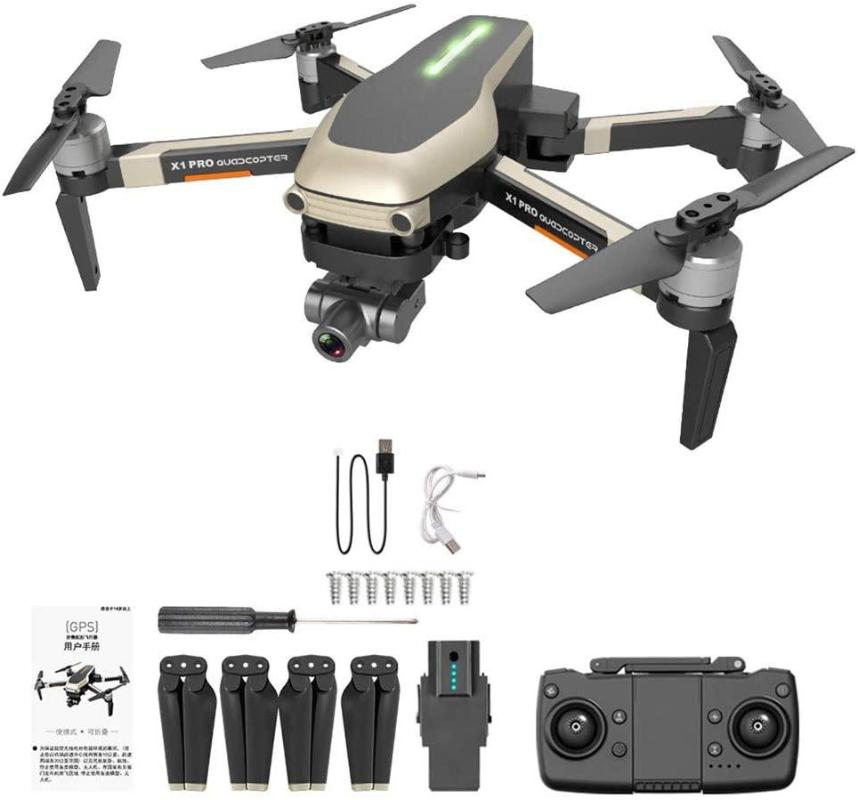 

X1 PRO GPS Folding Drone 4k Wide Angle WiFi FPV HD Camera Selfie Two-Axis Mechanical Gimbal GPS One Key to Return
