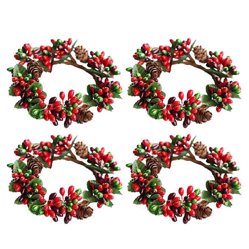 

4Pcs Handmade Artificial Berry Garlands DIY Christmas Candle Counter Christmas Holiday Decorations