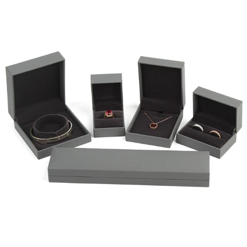 

Jewelry Box High-grade Leather Paper Gray Packaging Box Necklace Earring Bracelet Brooches Filling Paper Ring