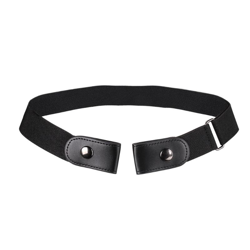 

Unisex Buckle Free Belt No Buckle Elastic Stretch Waist Belts Jean Pants Dresses Belt, Black