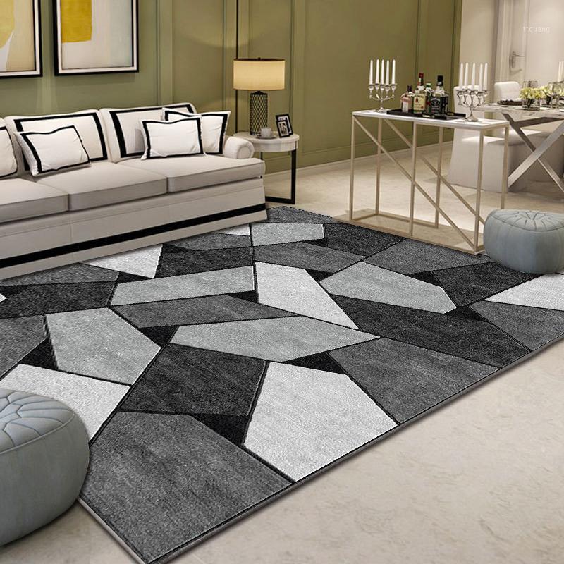 

Fashion Geometric Carpet for Living Room Crystal Velvet Point Plastic Anti-slip Area Rug Home Dining Room Bedroom Mat Carpet1, No-02