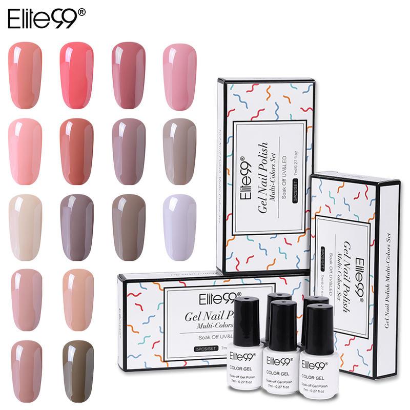 

Elite99 5PCS Nude Color Gel Polish Set Soak Off UV LED Nail Varnish Lacquer Gel Polish Manicure Nail Set with Gift Box