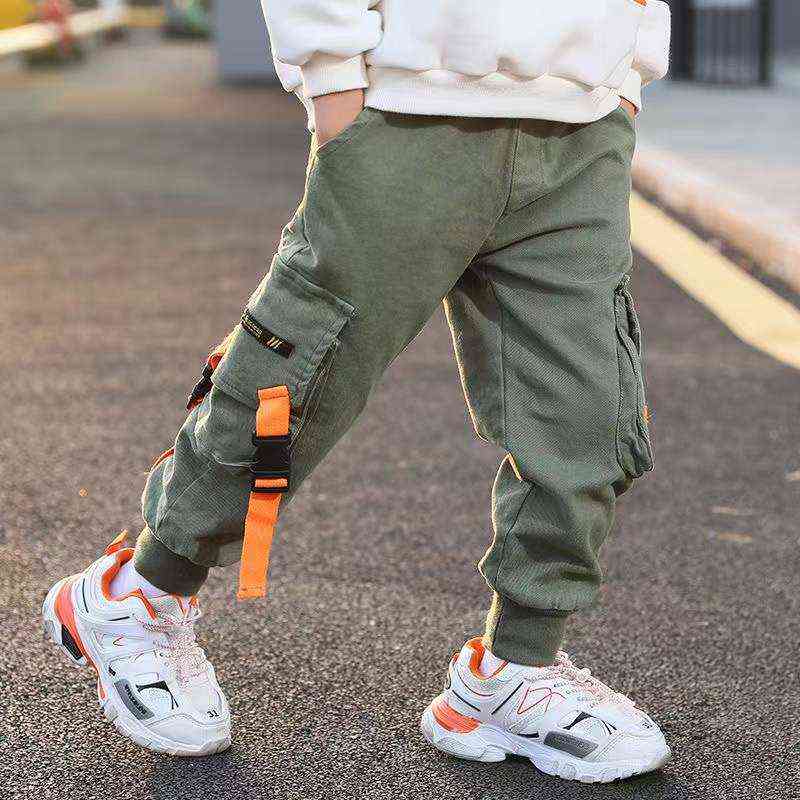 

New Spring Boy Pants Children Cargo Pants Fashion Full Length Pocket Cool Long Trousers Kids Clothes 4 5 6 7 8 9 10 11 12 years X220211, Blue