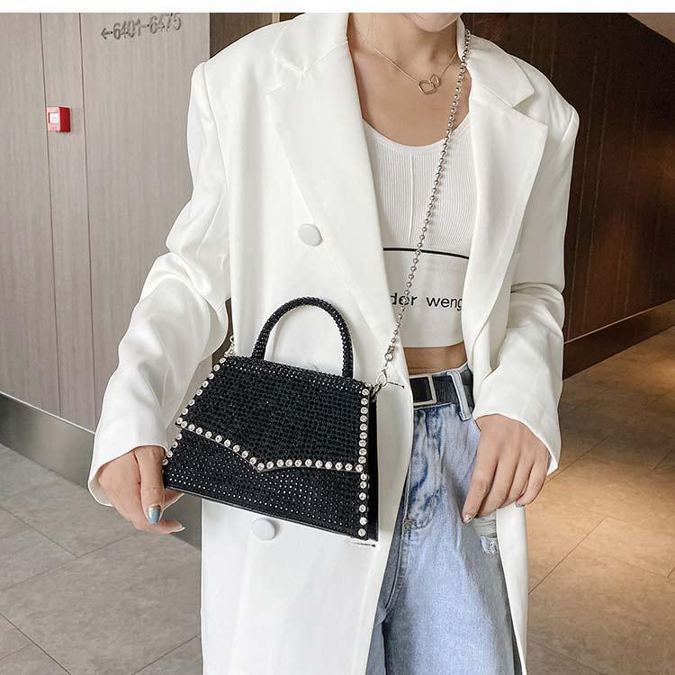

rhinestone bag diamond full diamond leather handbag with diagonal small square bag, 01