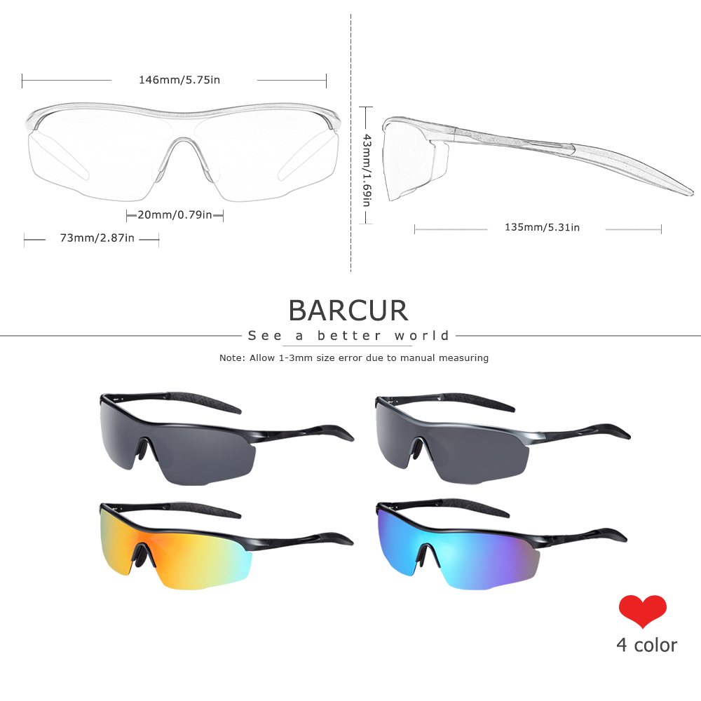 

BARCUR Sports Aluminum Magnesium Mens Sunglasses Women Sun glasses Polarized Anti-Reflective shades oculos de sol feminino Y1207