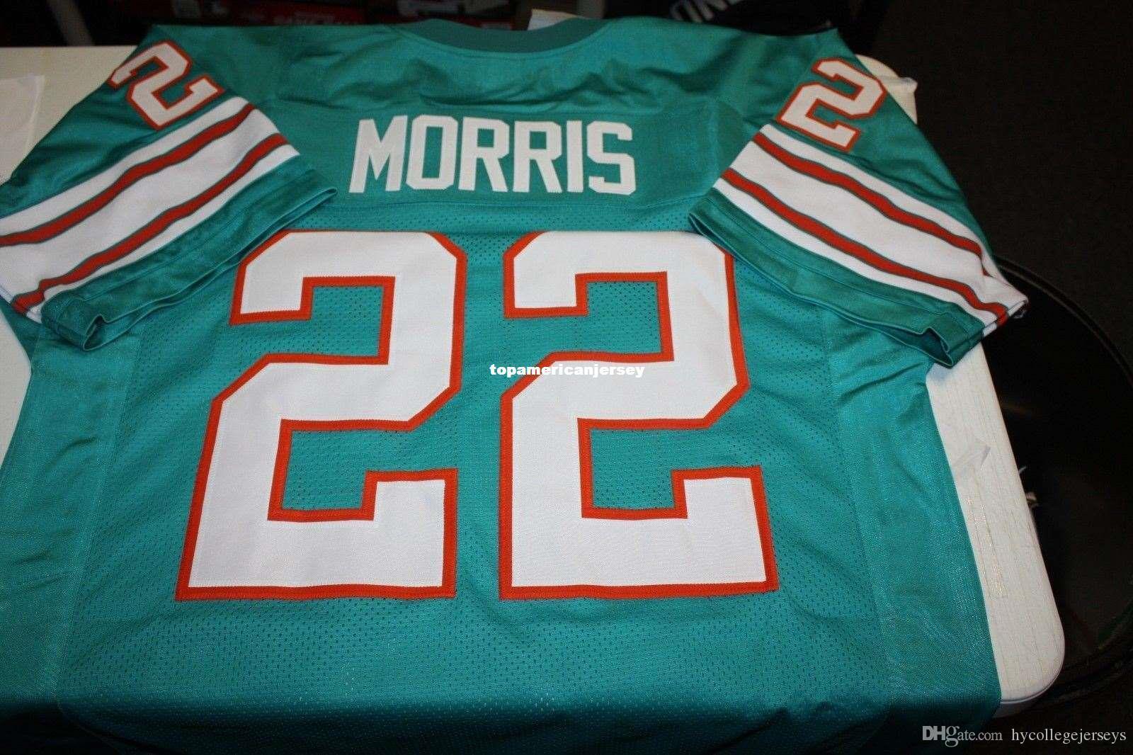 

Cheap Retro MERCURY MORRIS #22 CUSTOM HOME MITCHELL & NESS Jersey GREEN Stitching men's Football Jerseys Rugby