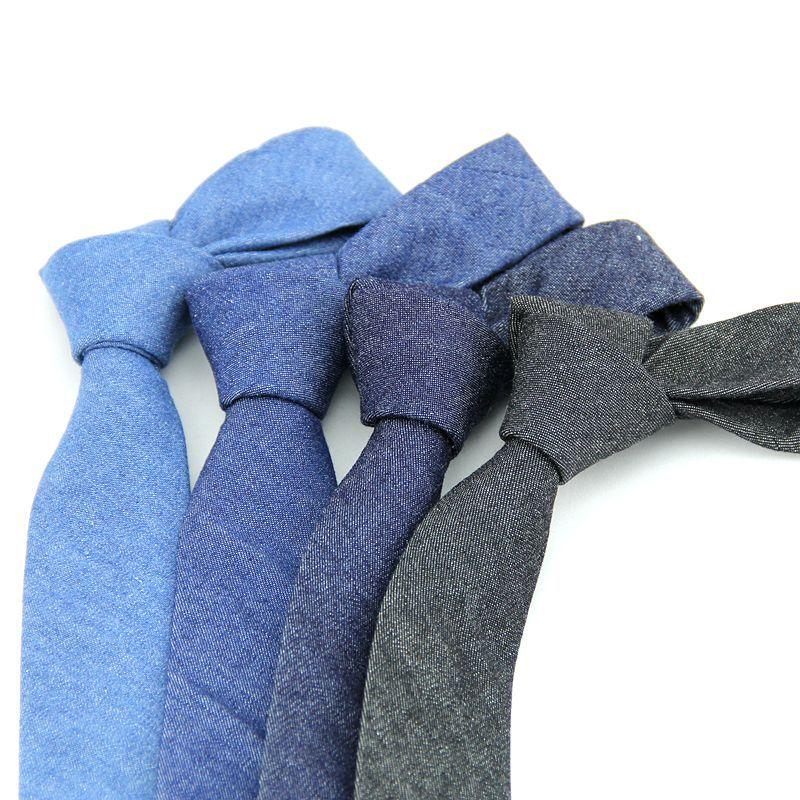 

New 6cm Men's Cotton Neck Ties Handmade Tie for Men Skinny Wedding Blue Neckties Neckwear Ties Gravata Cravat