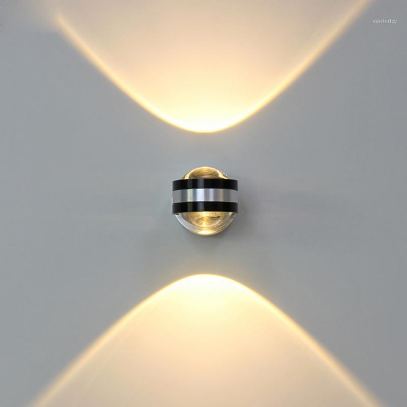 

2W 6W LED Wall lamp AC85-265V Crystal ball up and down Wall light round Modern Home Luminaire Aluminum Lighting lamps for indoor1