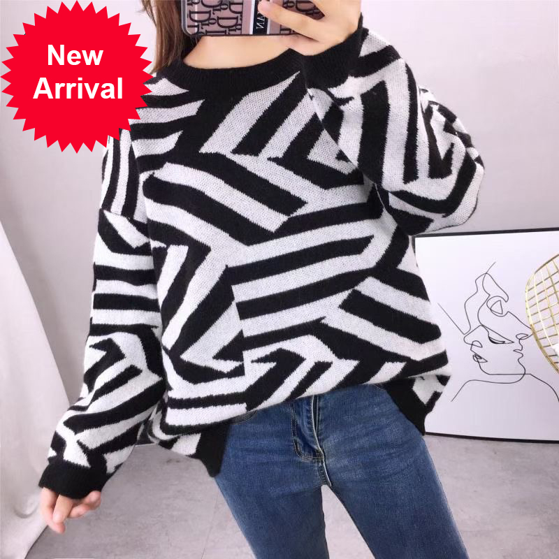 

Autumn winter oversize female sweater the sleeve neck long sleeve... irregular pattern... hot coarse casual pullovers mesh jumper, Khaki.