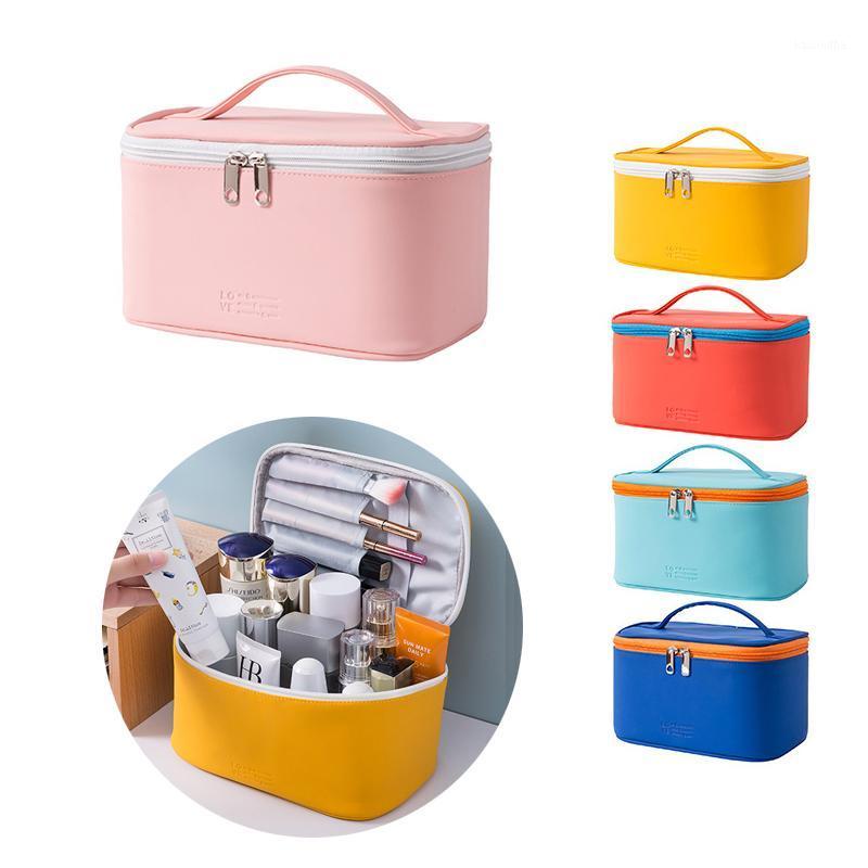 

Waterproof PU Cosmetic Bag / Case Portable Travel Makeup Organizer1, Red