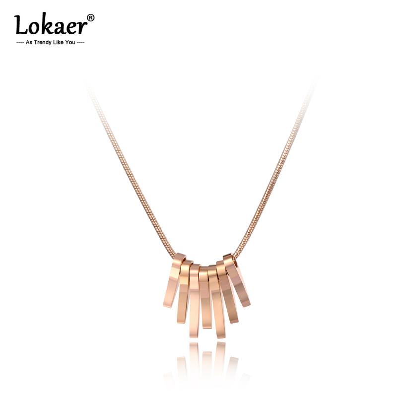 

Lokaer Trendy Bohemia Geometry Charm Pendant Necklaces For Women Girls Titanium Stainless Steel Chain Necklace Jewelry N19132
