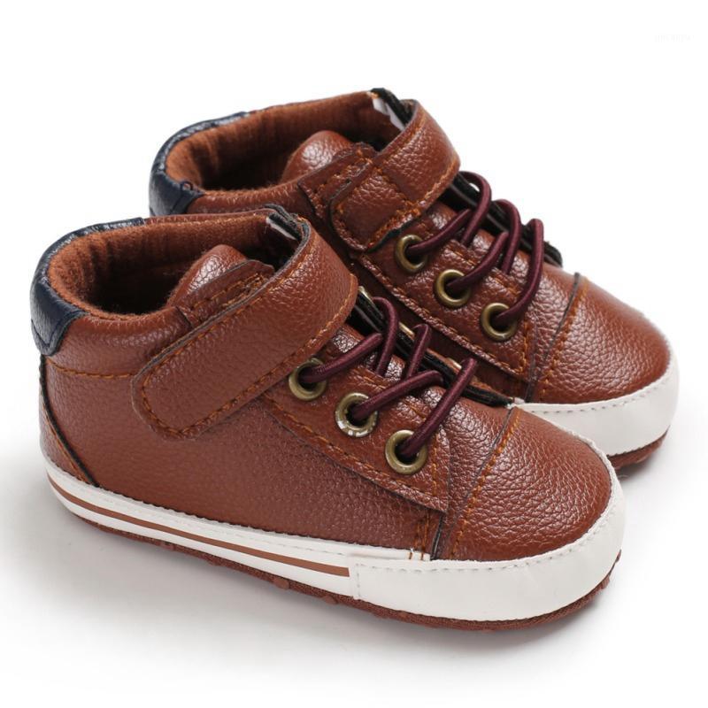 

Solid First Walkers -18M Newborn Prewalker Baby Boy Soft Sole Crib Shoes PU Boots Anti-slip Sneaker PU Breathable1, Brown