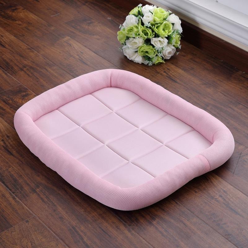 

Summer Cooling Thin Pet Kennel Cat Ice Silk Pad Pet Car Sleeping Mat for Dog Cat Non-slip Breathable Fashion Ice Silk Pads, Blue