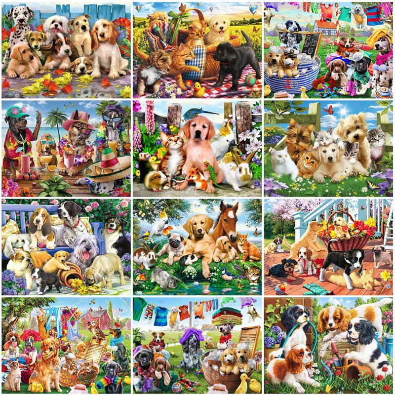 

Evershine Full Square Diamond Embroidery Dog 5D DIY Diamond Painting Animal Cross Stitch Autumn Decorations
