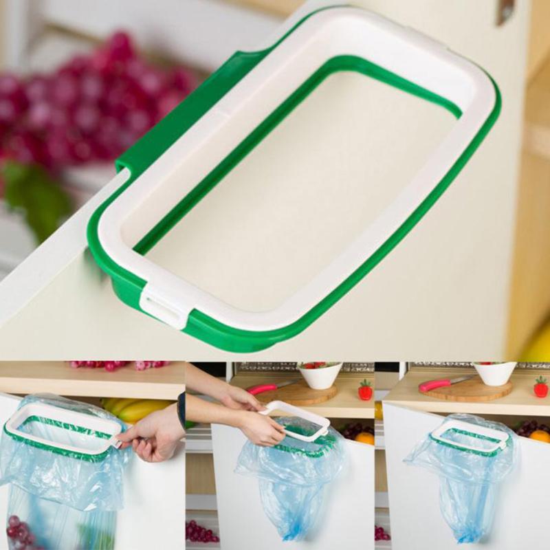 

Kitchen Cupboard Back Trash Bag Rack Cabinet Door Garbage Bag Holder Hanging Kitchen Cabinet Hanging Trash Rack Tools