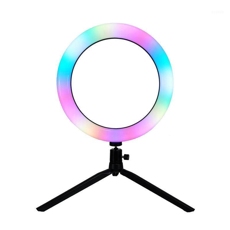 

16cm RGB Ring Light with Stand 6000K Remote Dimming Fill Light Selfie Ring for Smartphone Streaming Makeup1