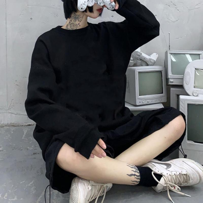 

Women's Sweaters Men Women Knitted Sweater Fashion Unisex Autumn Winter Gothic Punk Skull Pattern Long Sleeve Loose Pullovers, White;black