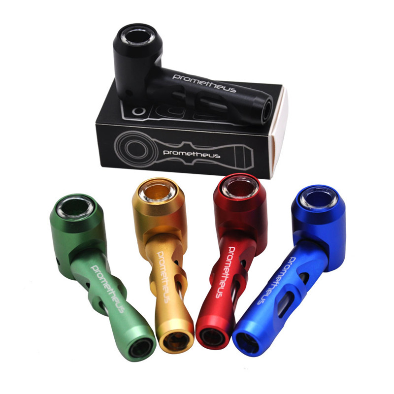 

30pcs Prometheus Pocket Metal Smoking Pipes Electronic Cigarette Tobacco Pipe Wax Dry Herb Holder Glass Metal Aluminum Smoking Pipe